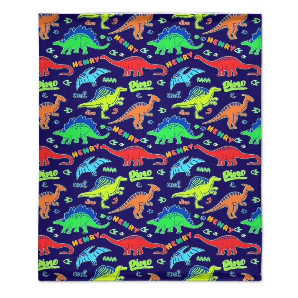 Raaa! Cool Fluorescent Cartoon Dinosaur Blanket - Gift For Kids Who Love Dinosaurs!