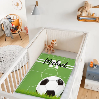 Personalized Name Custom Kids Soccer Blanket - Gifts for Kids Who Love Soccer