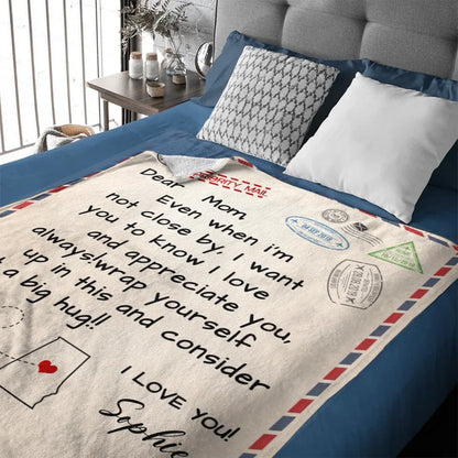 Customized Letter Blanket - Personalized Area and Name Expression of Love Letter Blanket - A Gift For Parents,Family,Friend