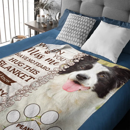 When You Miss Me - Personalized Custom Blanket - Memorials, Christmas Gifts for Dog Moms, Dog Dads, Cat Moms, Cat Dads