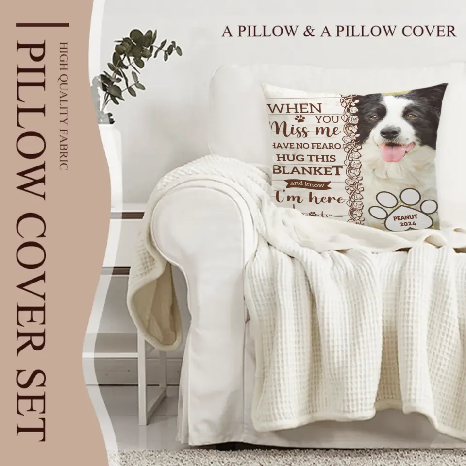 Custom Pet Pillow - Personalised Commemorative Pillow with Pet's Photo,Name and Year - A Gift For Pet Owners,Pet Lovers