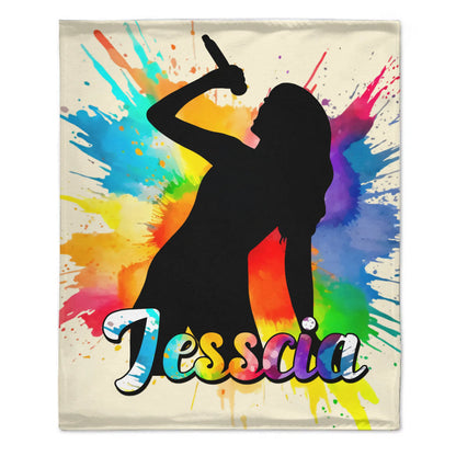 Customized Ink Splash Silhouette Blanket – Personalized Name - Gift for Ink Art Lovers