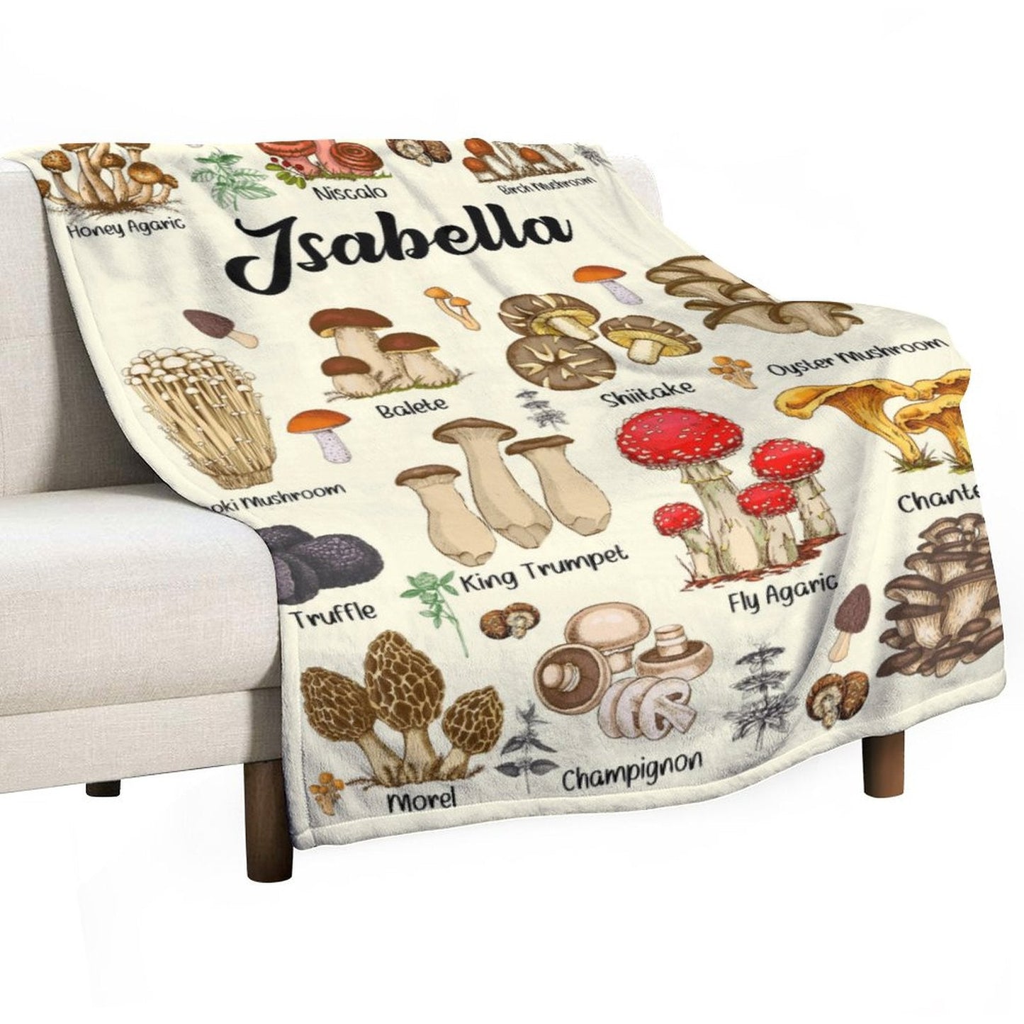 ️Personalized Name Mushroom Custom Blanket