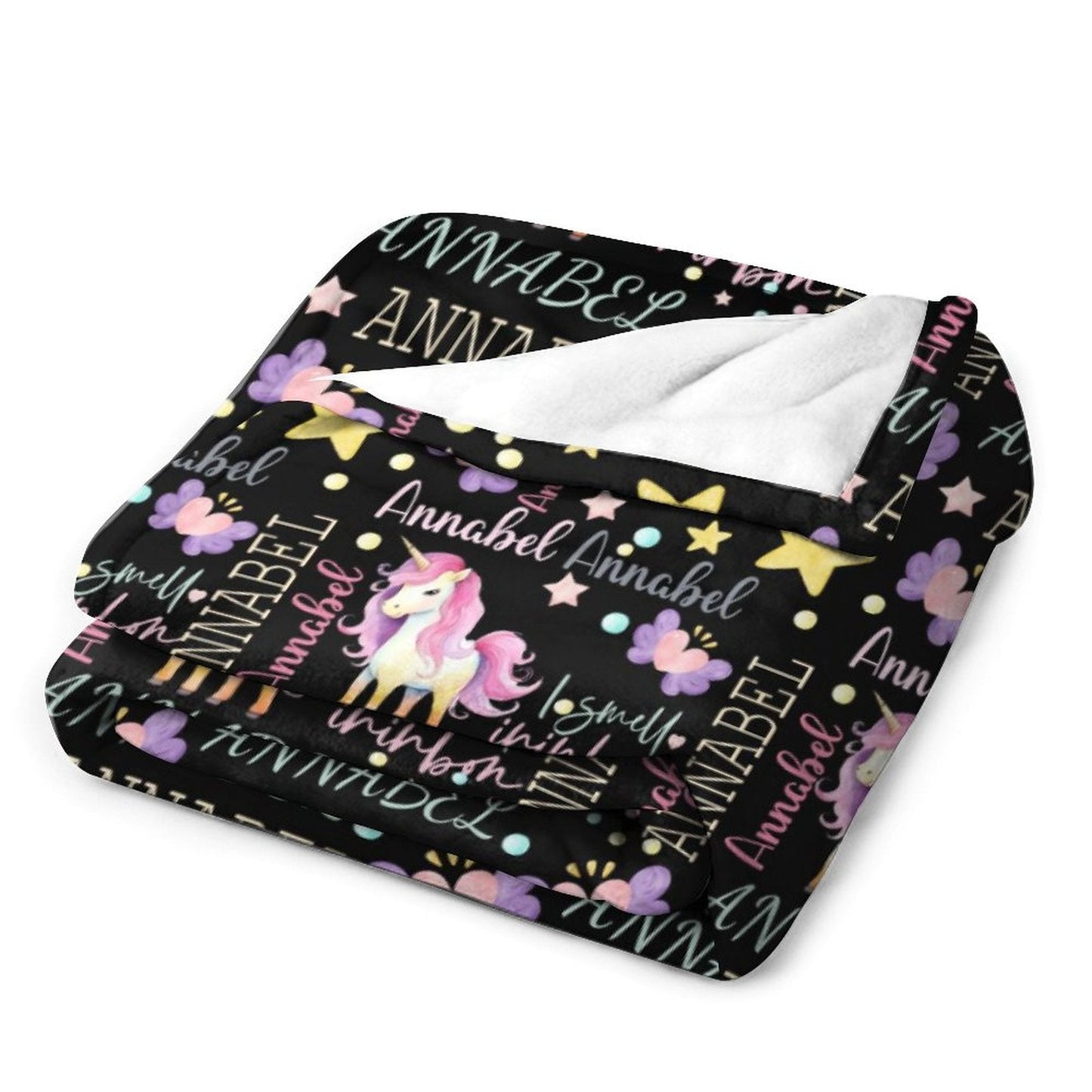 ️Custom Name Magical Unicorn Baby Blanket