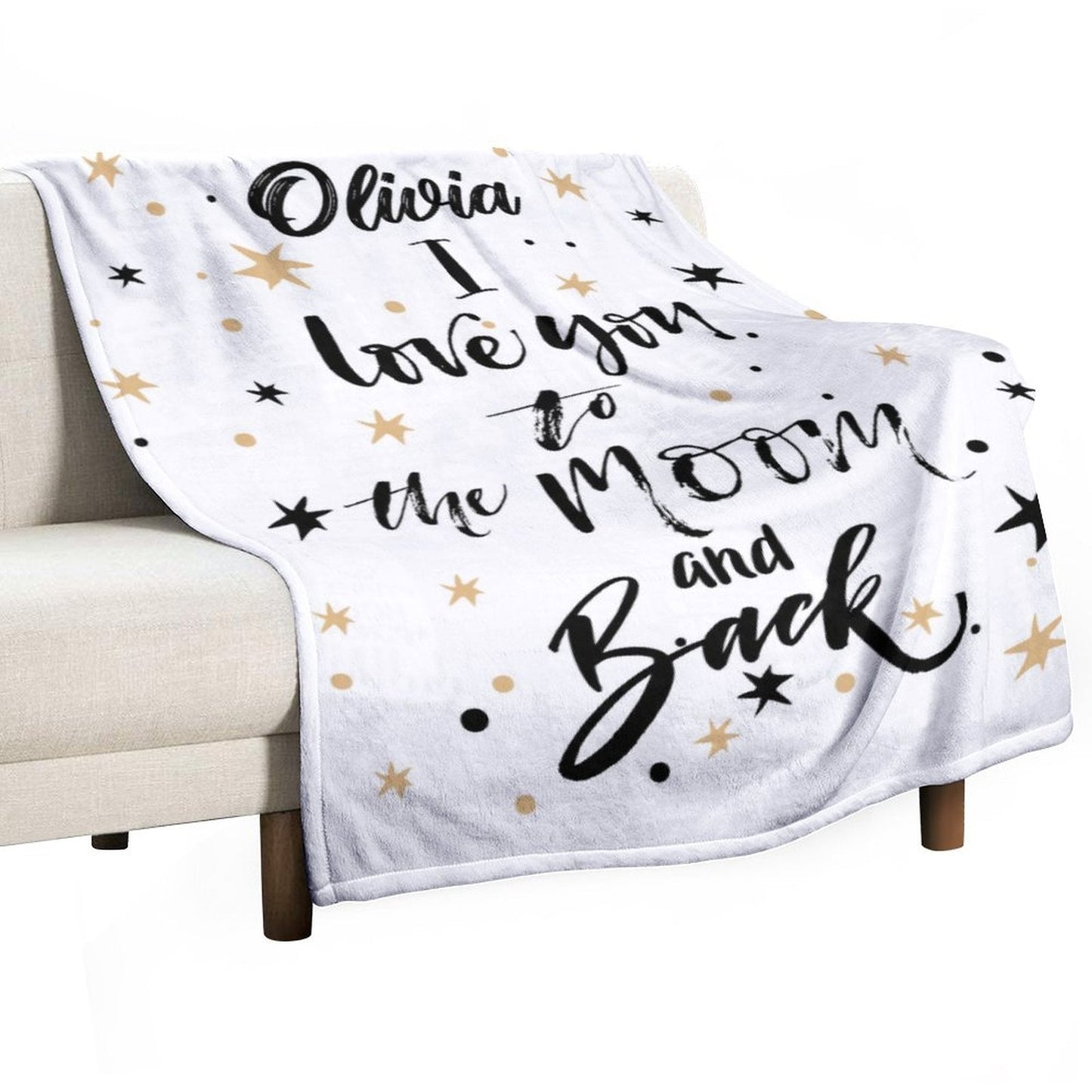 ️I Love You to the Moon and Back Name Custom Blanket