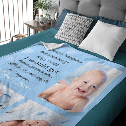 ️Customized Baby Photo Blanket-You Are The Apple Of My Eye