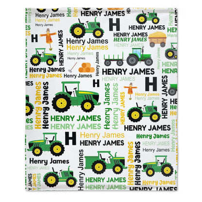 ️Boys Girls Kids Customized Construction Name Blanket