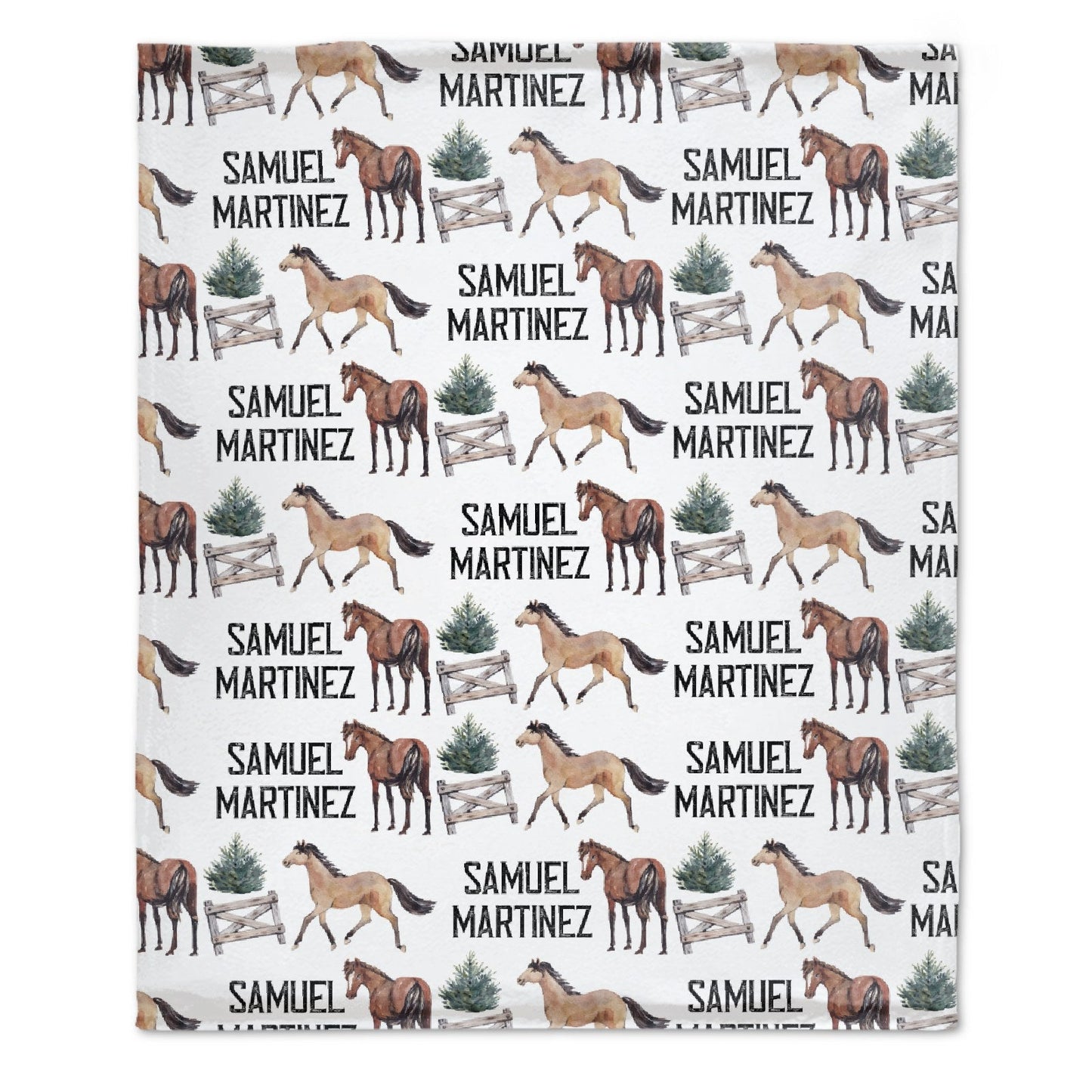 ️Personalized Swaddle Equestrian Baby Blanket - Horse