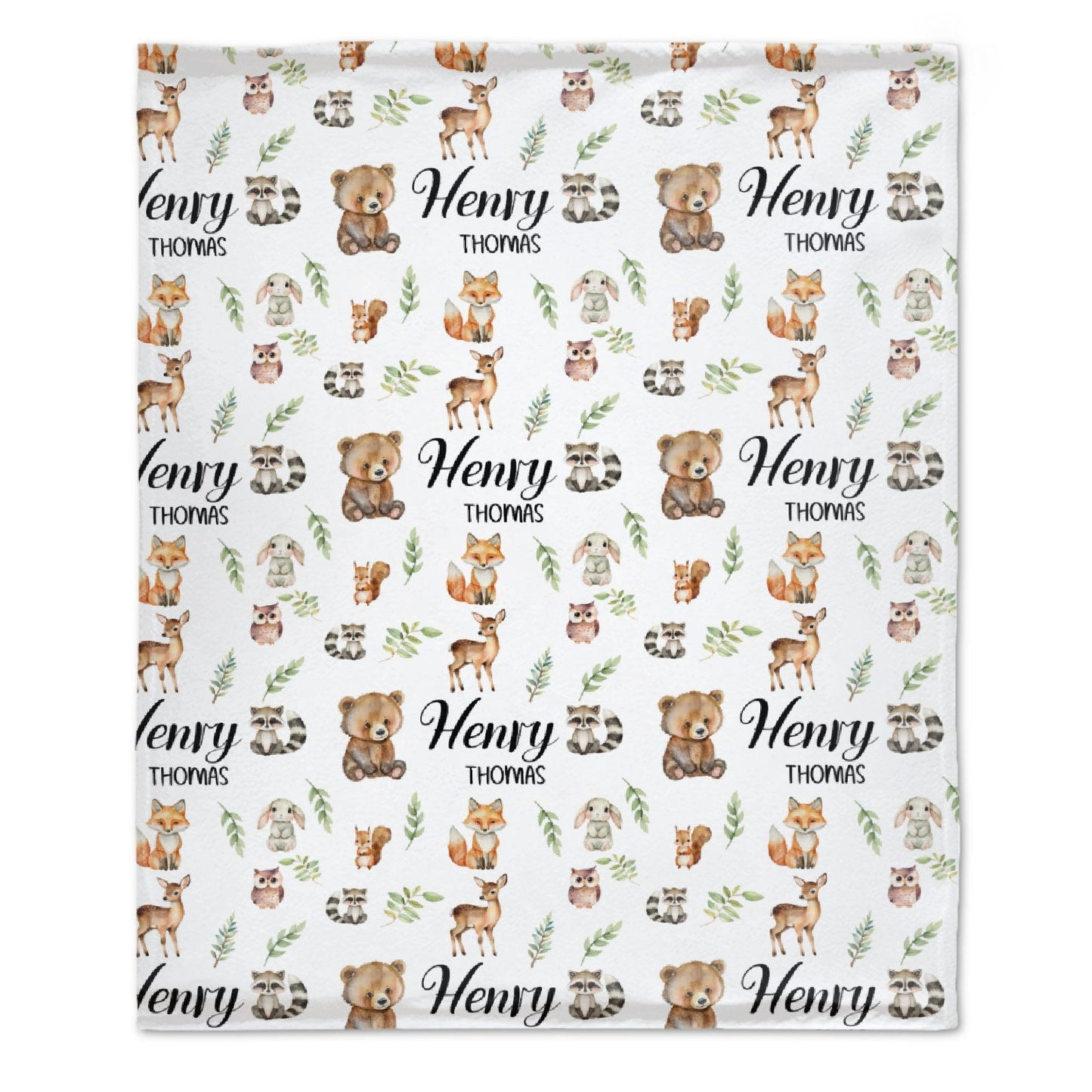 ️Personalized Baby Swaddle, Woodland Animal Blanket, Custom Swaddle Blanket, Woodland Theme