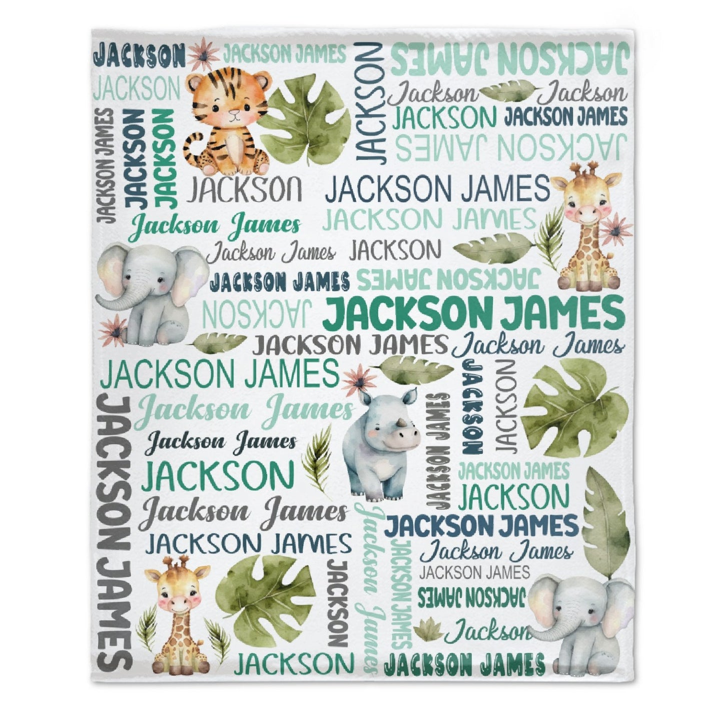 ️Personalized Woodland Blanket with Name - for Kids Boys Girls Toddler Baby Shower Birthday