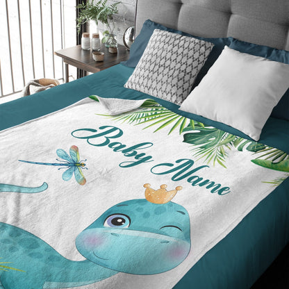 ️Personalized Custom Baby Blankets,Best Gift for Baby、Newborn - Dinosaur Blanket