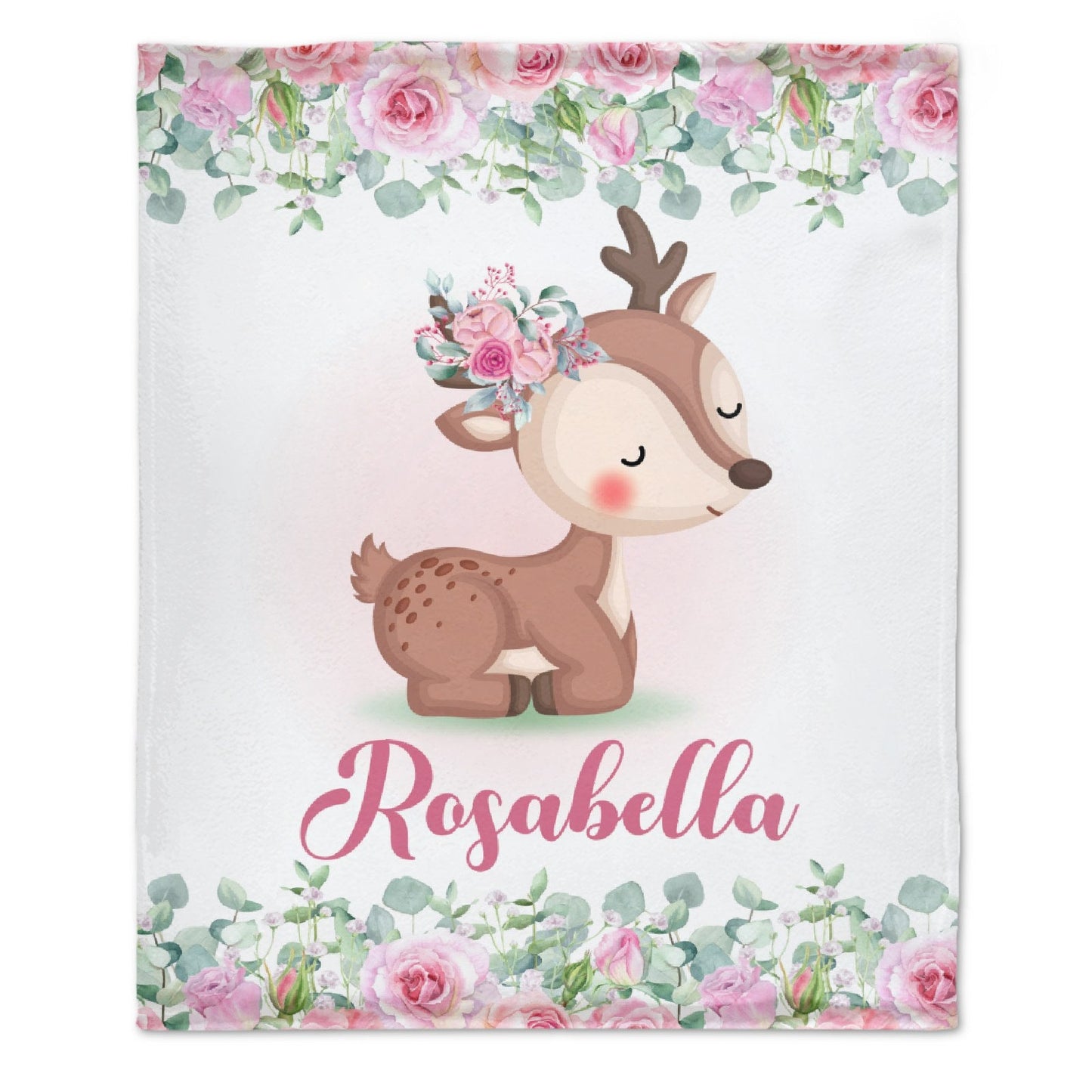 ️Personalized Customized Name Baby Girl Blanket-Baby Deer Blankets