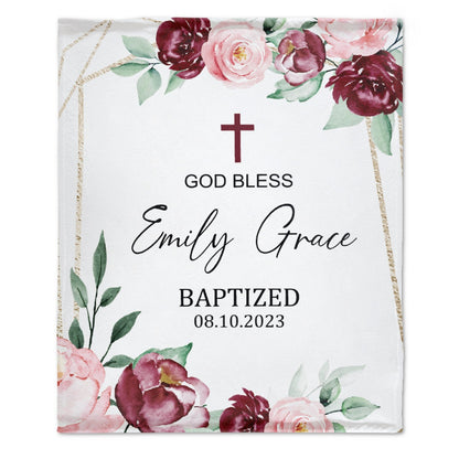 ️Personalized Baptism God Bless Name Blanket