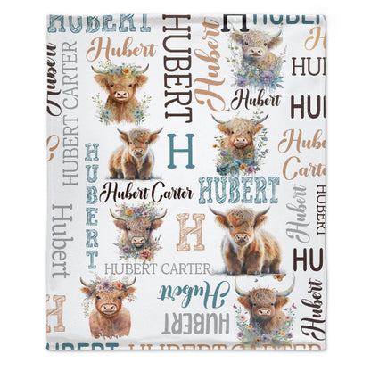 ️Personalized Cute Cow Blanket - Birthday Gifts For Kids