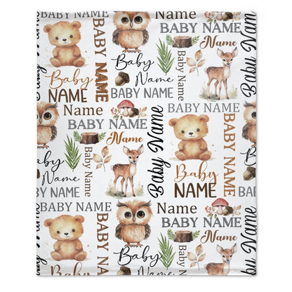 ️Personalized Baby Blankets, Custom Baby name Blanket - Best Gift for Baby, Newborn - bear blanket