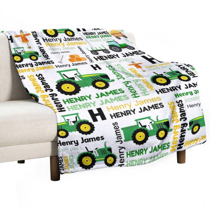 ️Boys Girls Kids Customized Construction Name Blanket