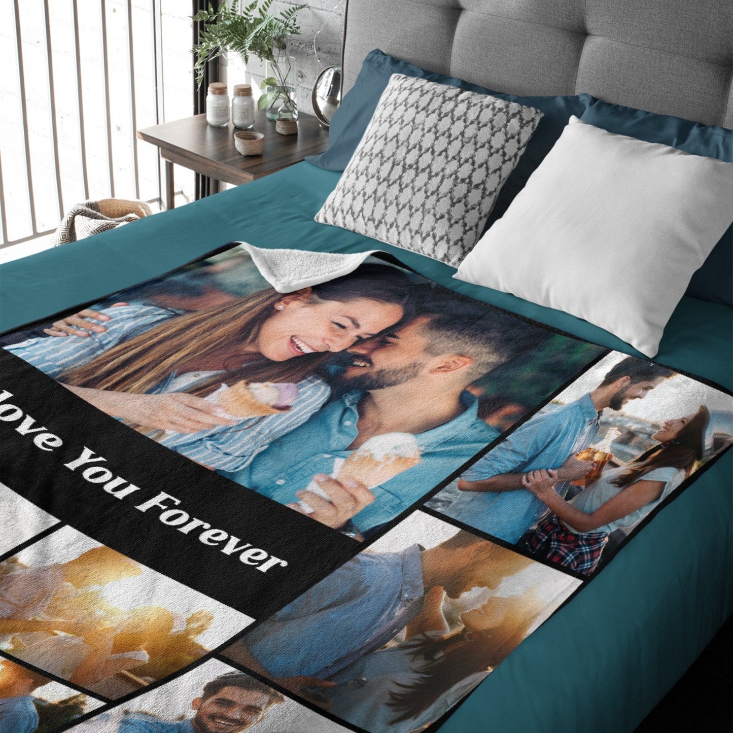 ️Personalized Photo Text Custom Blanket - For Family Parents Couple