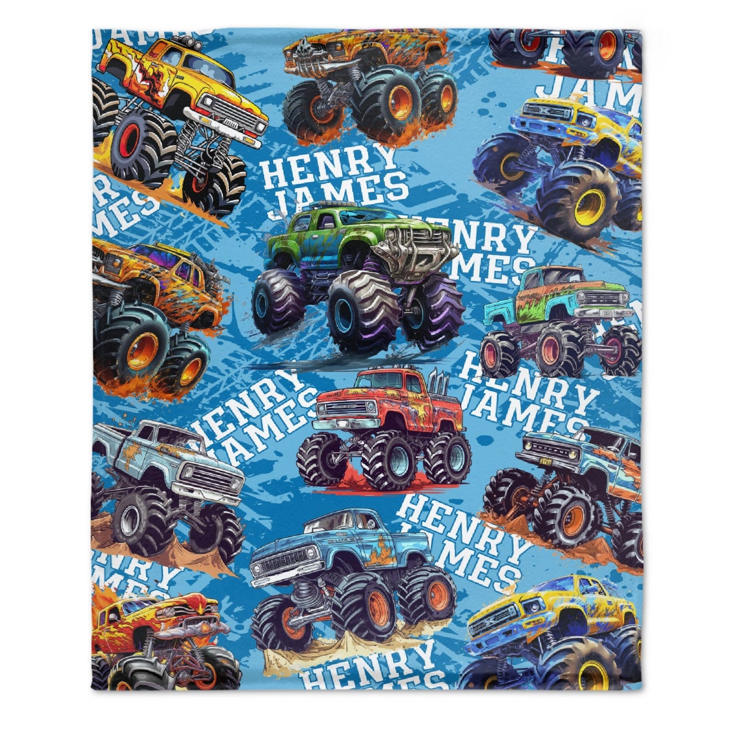 ️Personalized Truck Car Pattern Name Custom Blanket