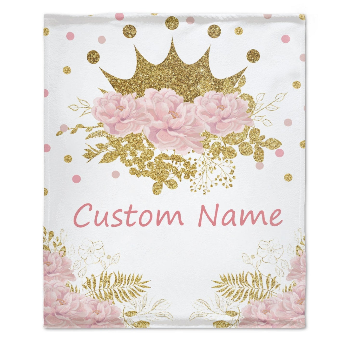 ️Personalized Name Blanket Baby Blanket with Flower & Crown