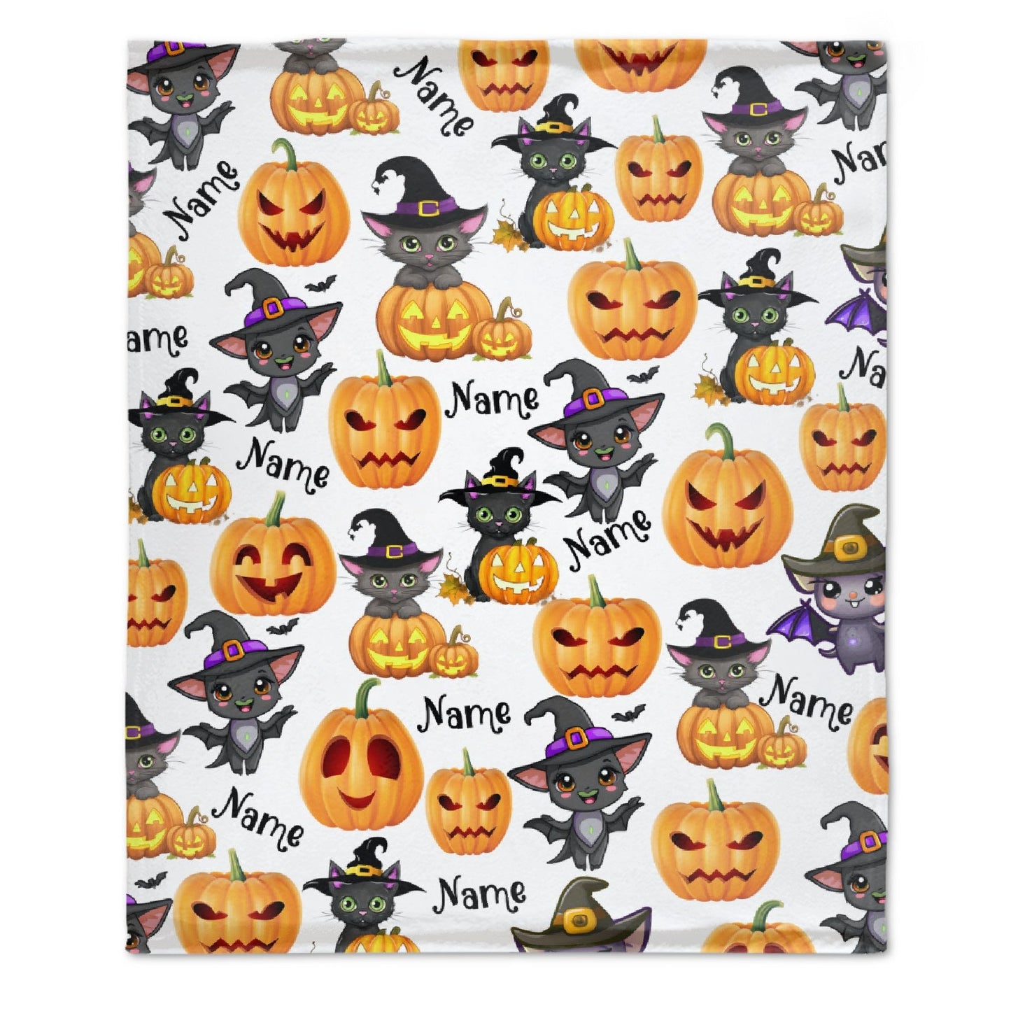 ️Personalized Custom Name Halloween Blanket For Kids Baby Family