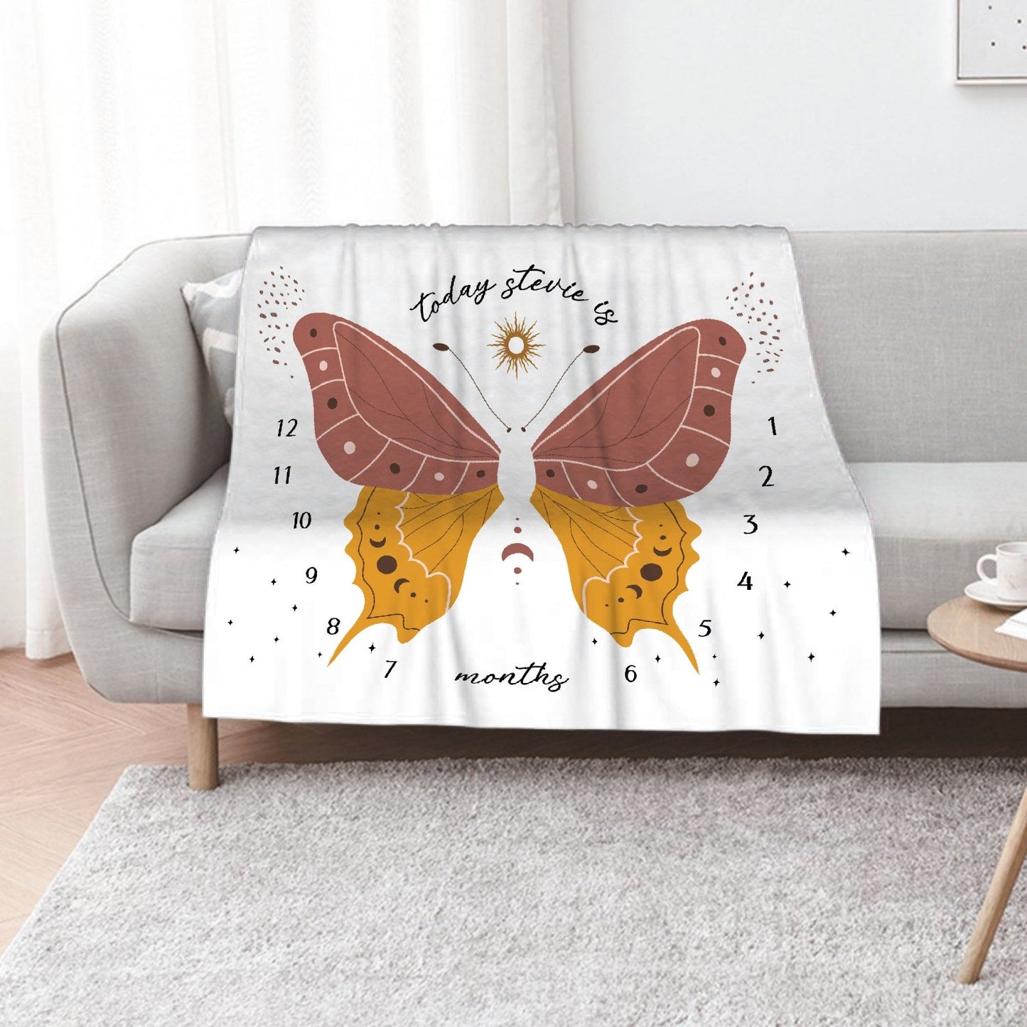 ️ Boho Mystical Butterfly Wings - Baby Name Blanket