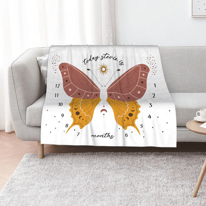 ️ Boho Mystical Butterfly Wings - Baby Name Blanket