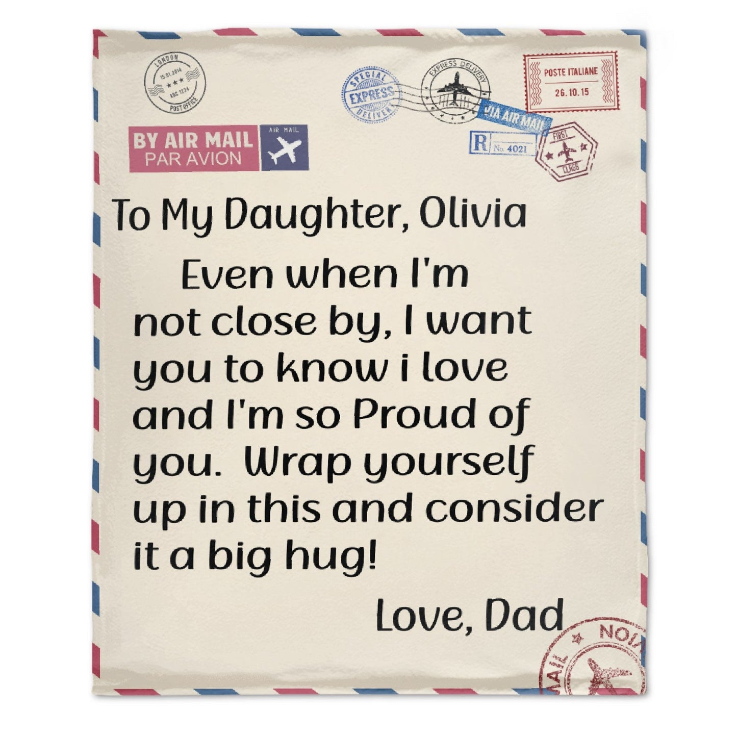 ️Personalized Custom Airmail Throw Blanket For Family