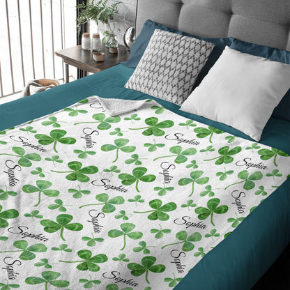 ️ Clover Name Custom Blanket - Lucky Gift