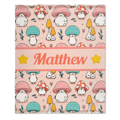 ️Personalized Cute Mushroom Blanket - Birthday Gifts For Girls Boys