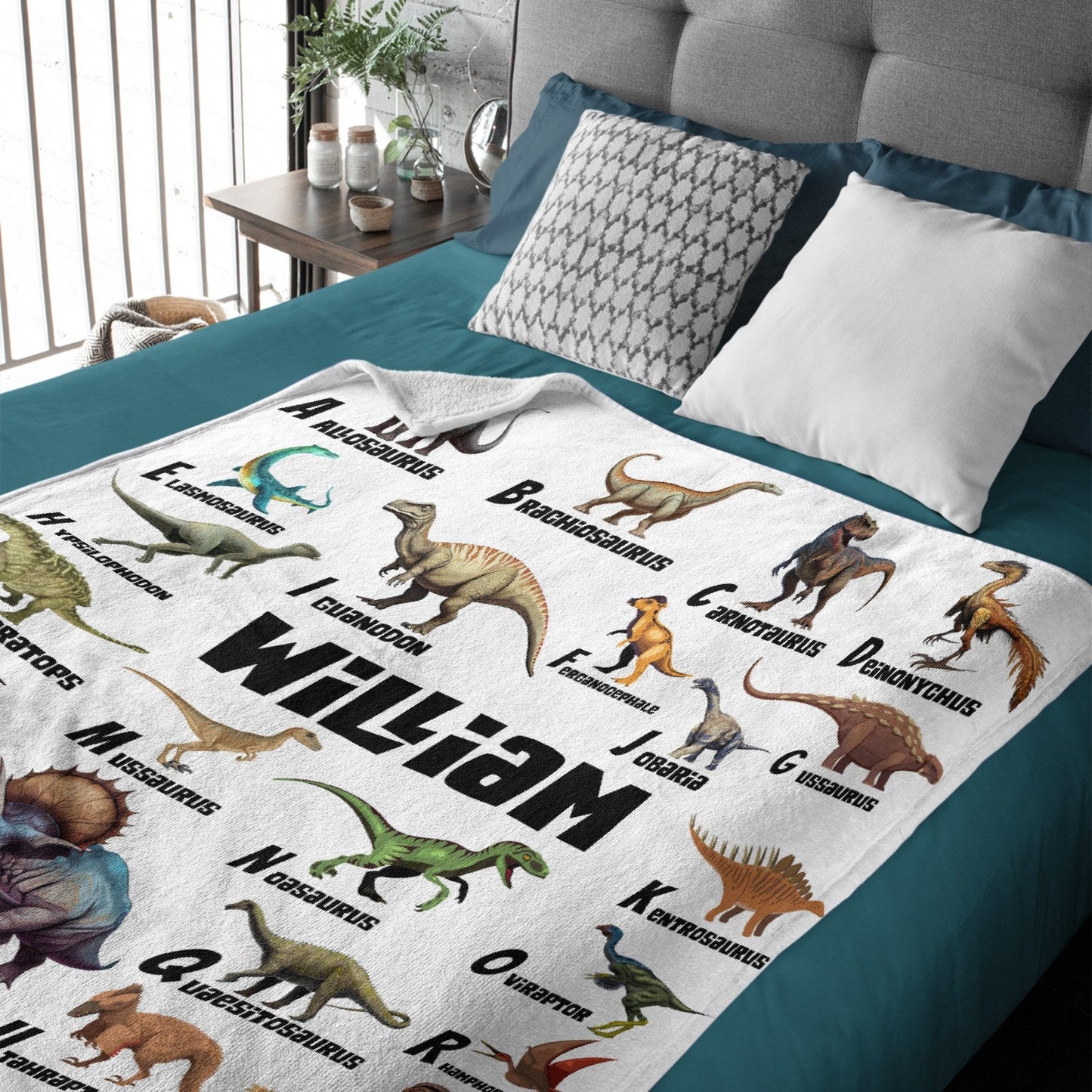 ️Name Custom Dinosaur Blanket - Gifts for Kids