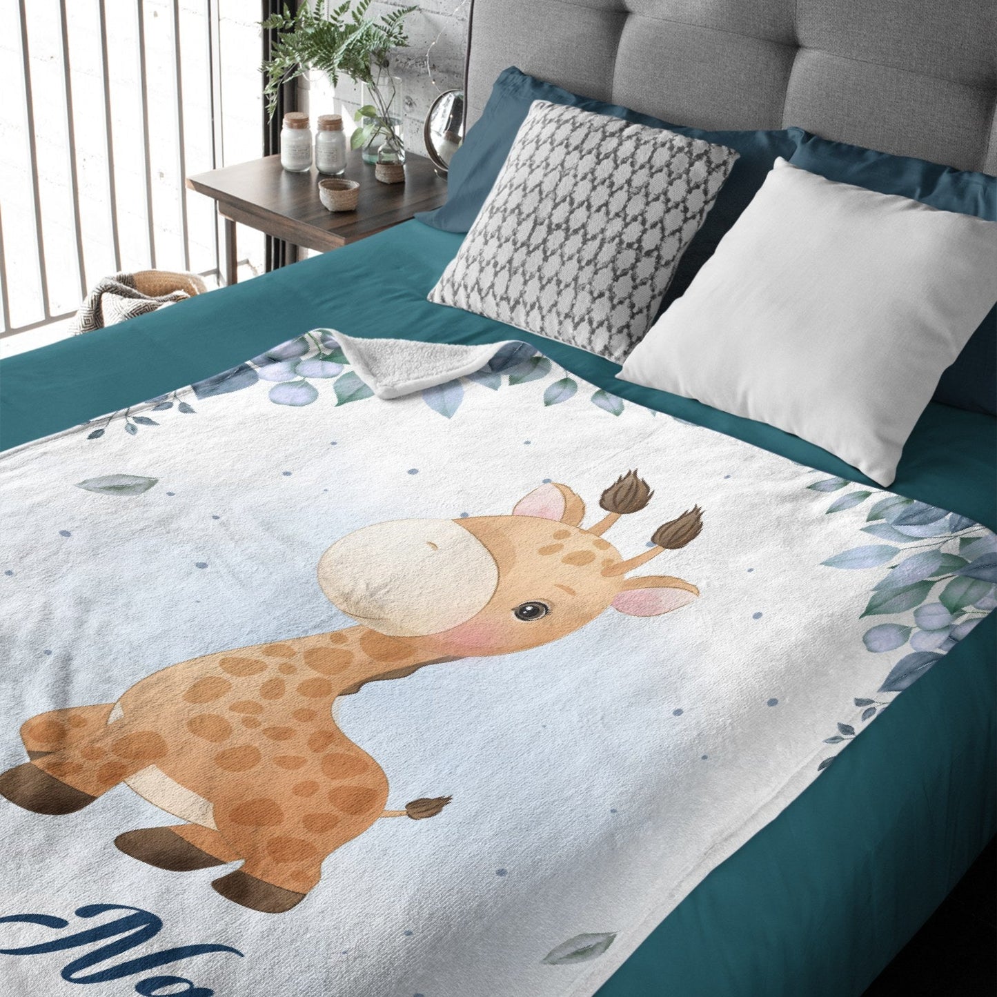 ️Personalized Baby Blankets, Custom Baby Blanket - Best Gift for Baby、Newborn - Giraffe Blanket