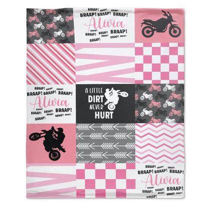 ️Personalized Dirt Bike Baby Blankets with Name