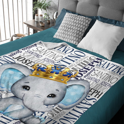 ️Elephant Name Personalized Blanket - Gift Ideas for Kids
