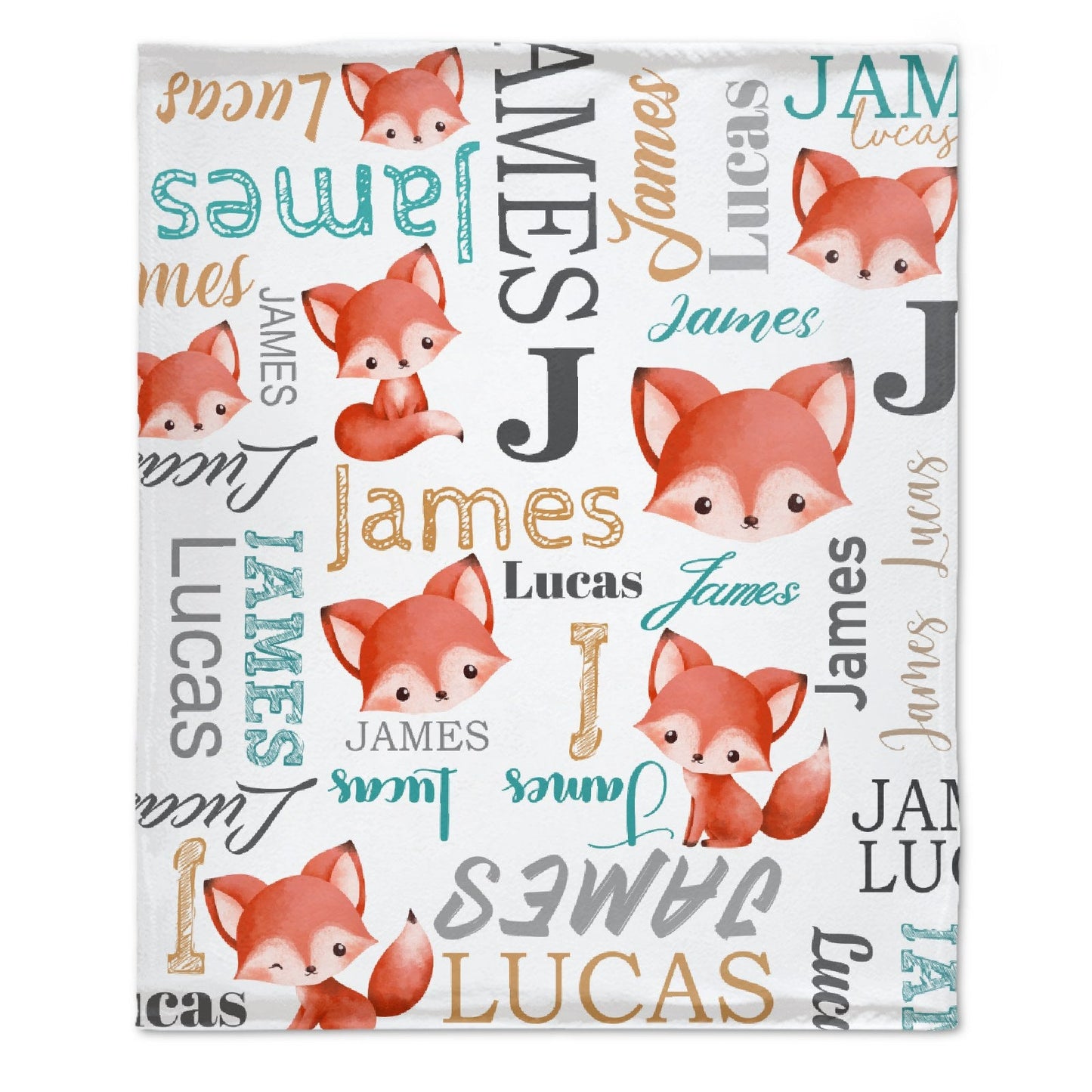 ️Custom Baby Blanket Personalized Baby Blankets for Boys and Girls-fox Animal blanket