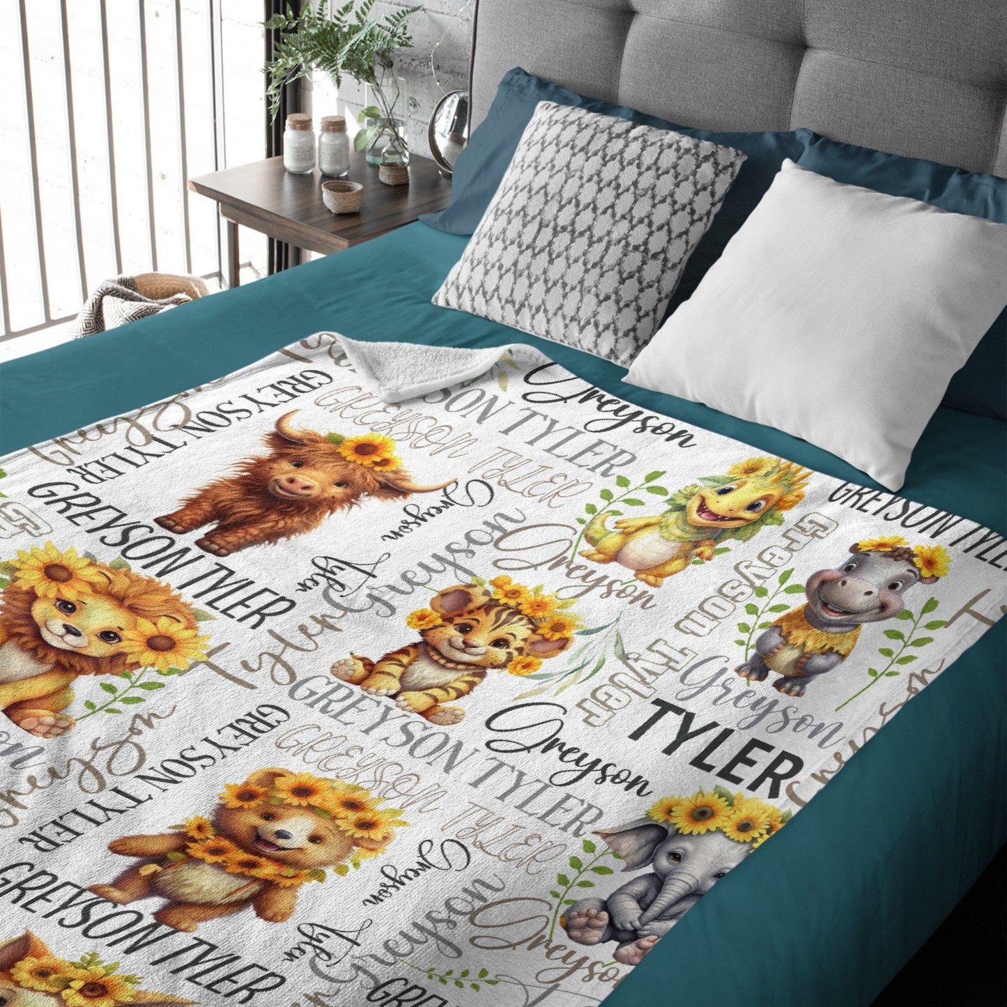 ️Personalized Forest Animal Name Custom Blanket