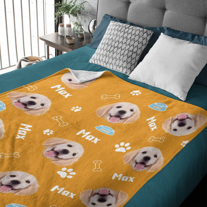 Dog Pattern - Personalized Custom Fleece Blanket