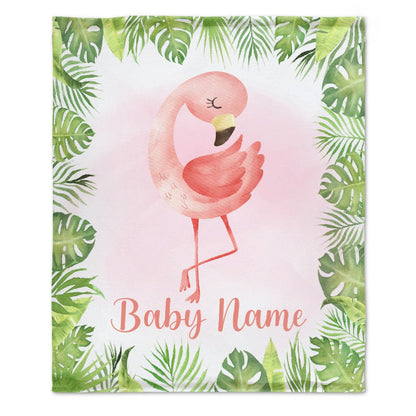 ️Custom Baby Animals Blanket Gift for Baby Girls Boys - Famingo