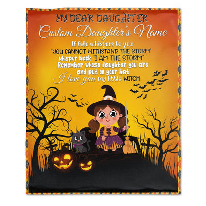 ️Personalized Daughter Name Blanket-Halloween Witches