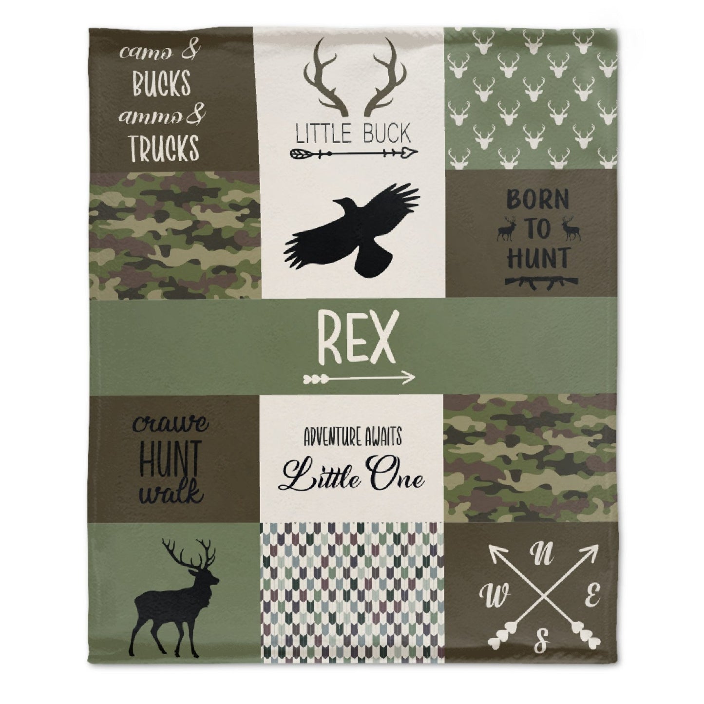 ️Personalized Hunting Theme Blanket - Baby Boys Blanket Newborn Baby Gift