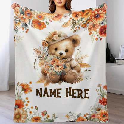 ️Custom Baby Name Bear Blanket