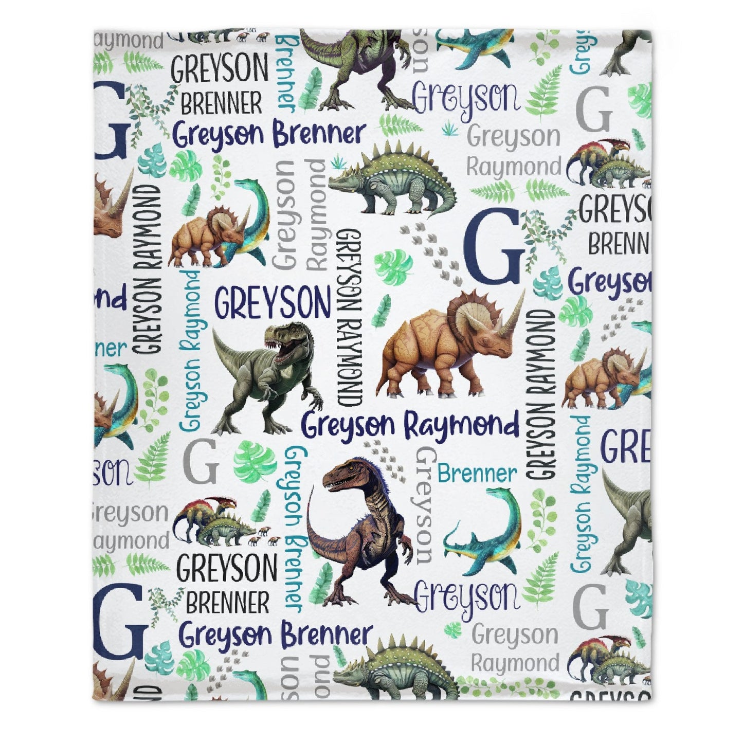 ️Personalized Dinosaur Blanket - Custom Dinosaur Name Blanket