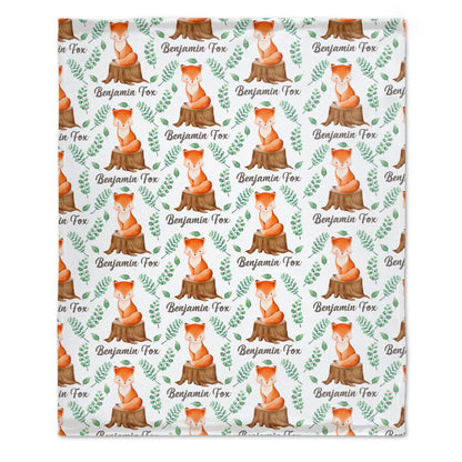️Personalized Name Fox Baby Blanket