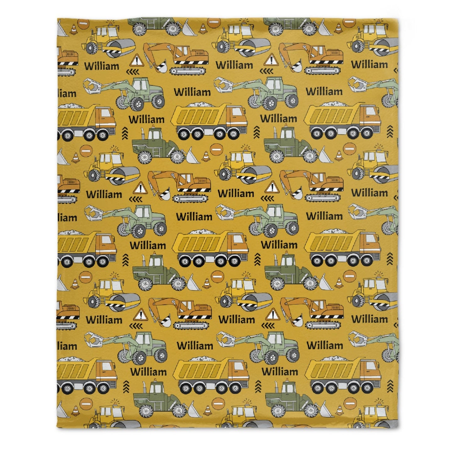 ️Personalized Name Custom Construction Tractor Blanket