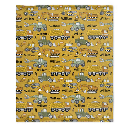 ️Personalized Name Custom Construction Tractor Blanket