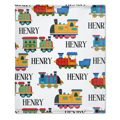 ️Personalized Line Train Baby Toddler Blanket