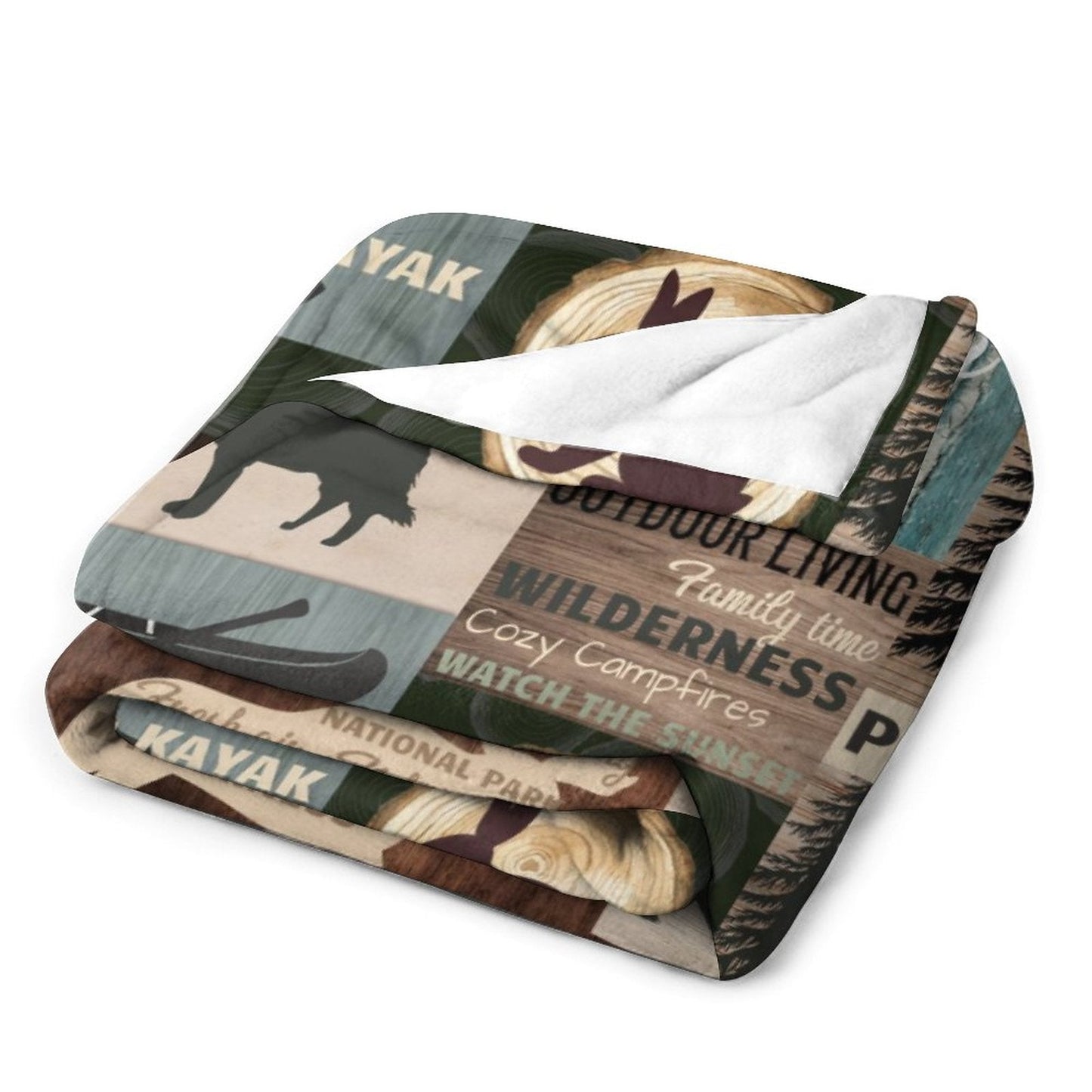 ️Personalized Woodland Deer and Bear Baby Blanket with Name