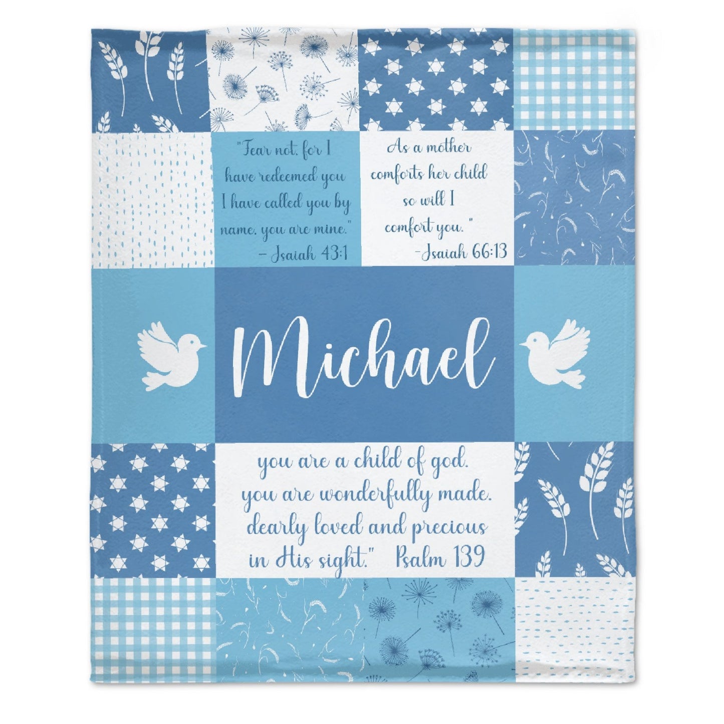 ️Personalized Baptism Blanket Girl Boy - Soft Custom Baby Baptism Gift Quilt with Name and Bible Verses