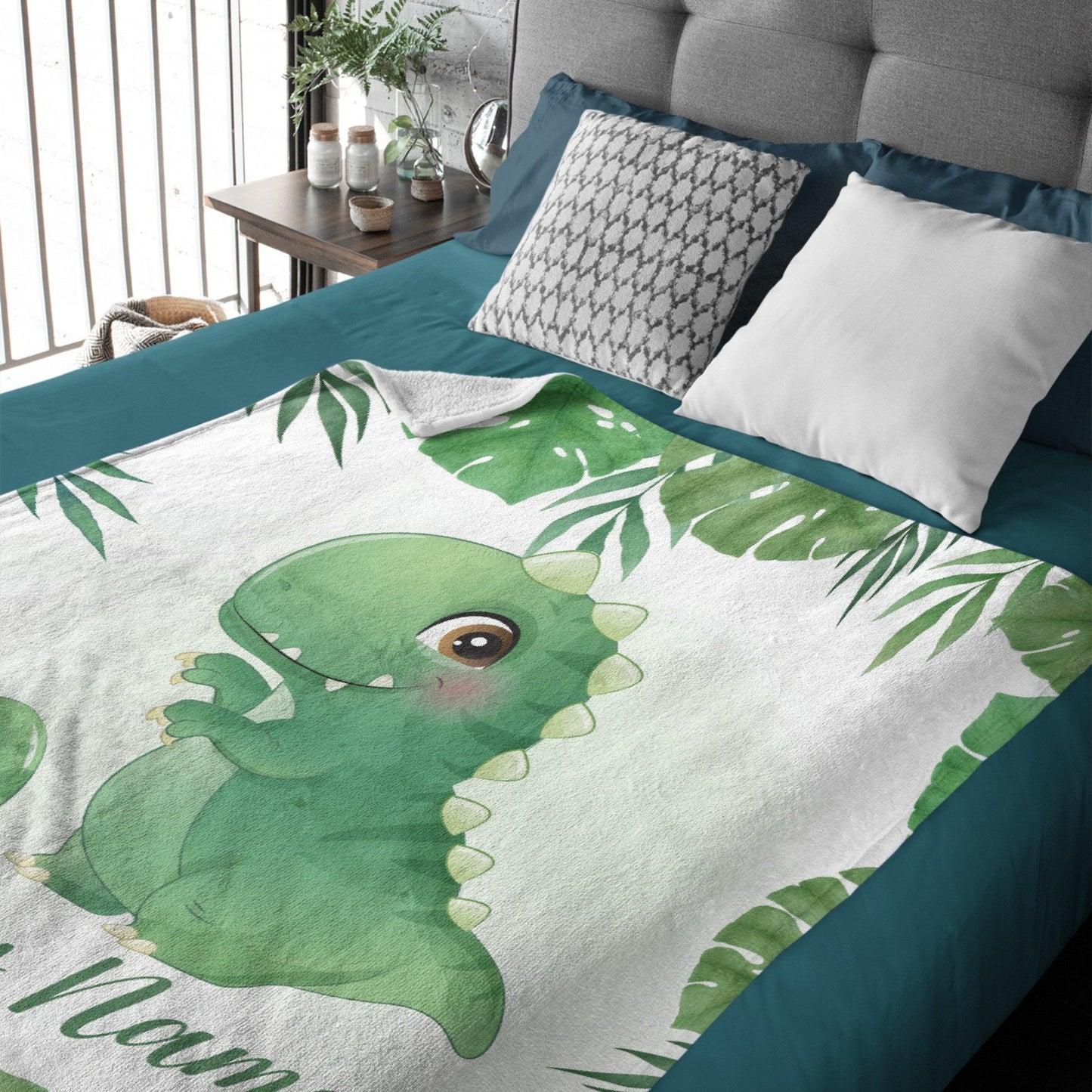 ️Custom Baby Animals Blanket Gift for Baby Girls Boys - Dinosaur