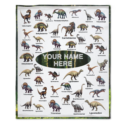 ️ Personalized Dinosaur Custom Blanket