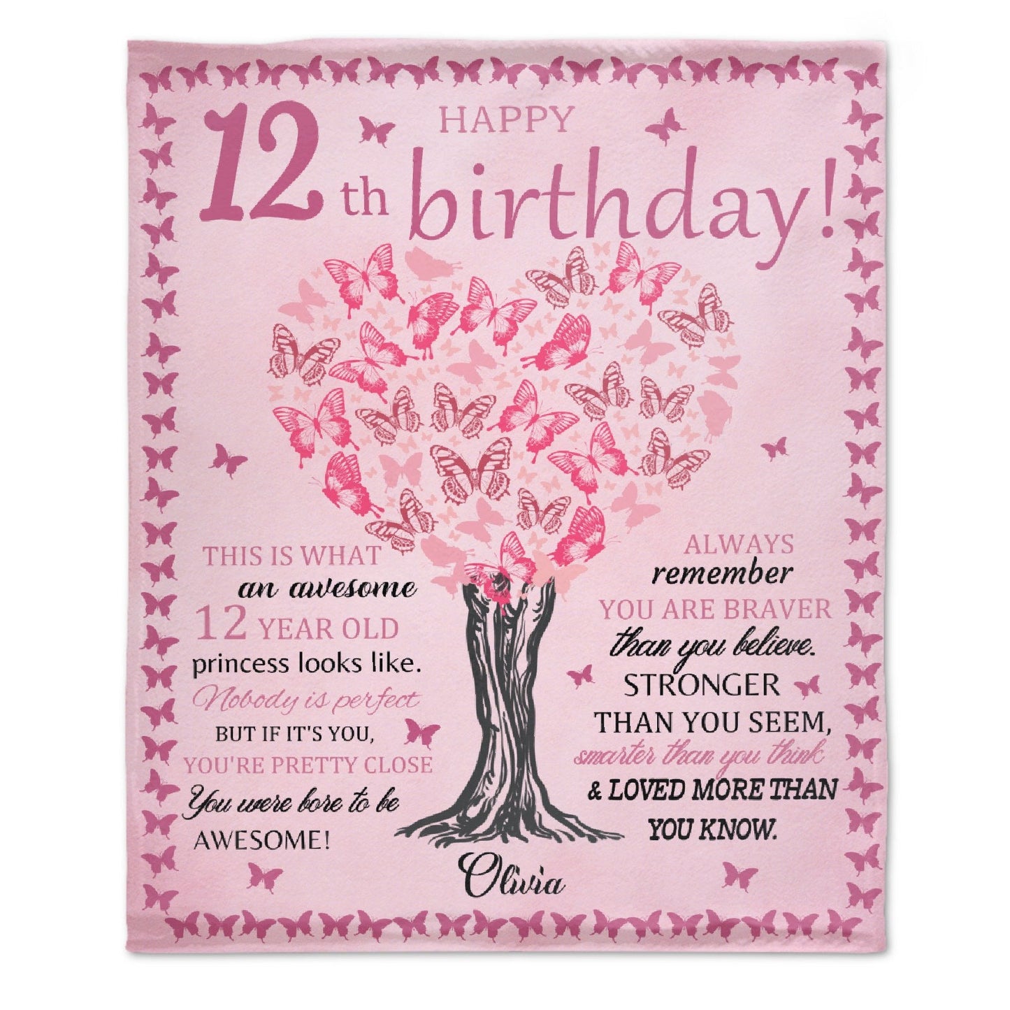 ️ Personalized Custom Birthday Blanket - Gift For Girls